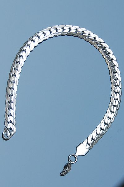 Rua Jewelry Steel Gourmet Crush Pattern Bracelet 7 mm Silver Color |   Non-Blackening, Unisex, 2 Years Warranty