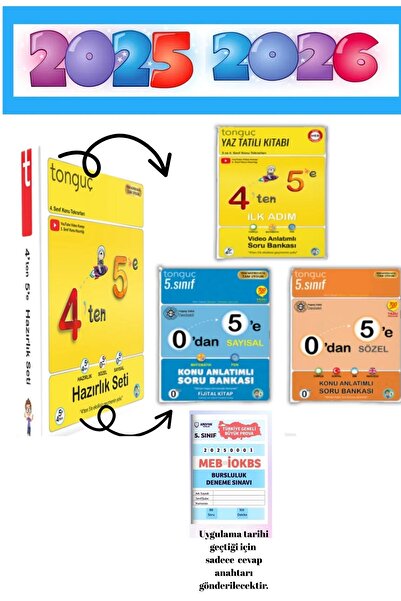 Tonguç Yayınları 4'ten 5'e Hazırlık Seti 5. Sınıf Bursluluk Sınavı