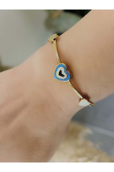 ACAR TAKI Heart Minelli Steel Bracelet 17+6 Cm-Gold Acr5451