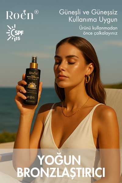 Roen Yoğun Bronzlaştırıcı Yağ, Havuç Ve Hindistan Cevizi Içeren Güneşli Ve Güneşsiz Kullanım Spf15 150 ml