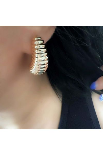 ACAR TAKI Xuping Bombed Twisted Earrings-Rose Acr4782