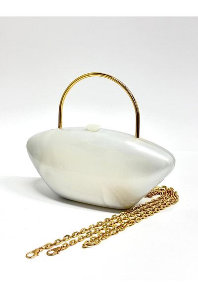 NAZART Women's Luxury Pearl Evening Dress Clutch Chain Strap Hand Wedding Engagement Night Shoulder Bag