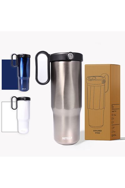 Botella Insulated Water Bottle Explorer - Leakproof Stainless Steel, Outdoor Travel 900ml, Metallic Gunblack