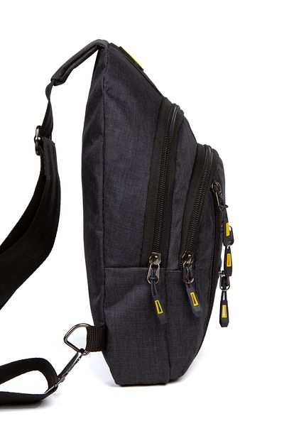 Newish Unisex Fabric Ear Bag with USB Port and Strap, Multifunctional Black