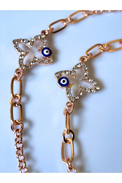 THİNBLACK سلسلة نظارات مع سلسلة نظارات مطلية بالورد مع خرز عين الشر