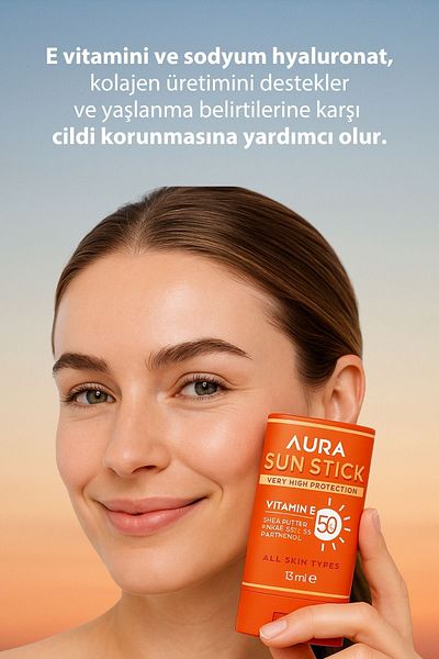 STORM VİTALS Aura High Protection Water Resistant Suitable for All Age Groups Spf 50+ Stick Sunscreen 15 ml