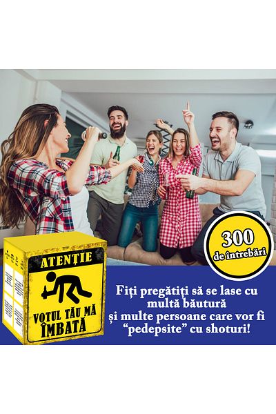 Legendary Gifts Votul tau ma imbata, party card game - Romanian language, 300 questions, 3-20 players