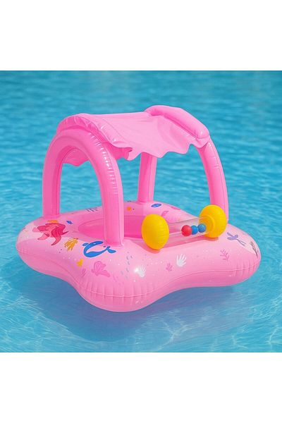 NUNU Baby Float Baby Swimming Ring with Canopy and Toys