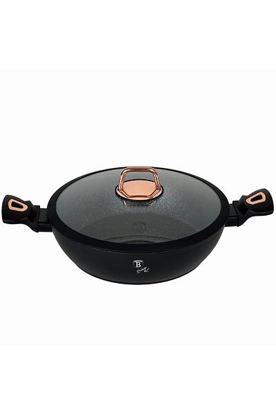 Berlinger Haus Marbled Saucepan With Lid, 3.8 Liters, 28cm Black Rose Bh 1640n