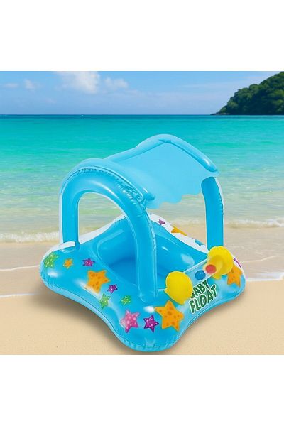 NUNU Baby Float Baby Swimming Ring with Canopy and Toys