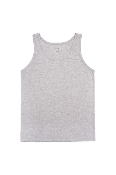 LAUMA Gray Single Wide Collar Combed Cotton Men's Undershirt