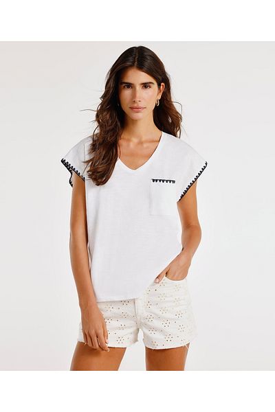 Yargıcı Tricou cu mânecă scurtă cu decolteu în V