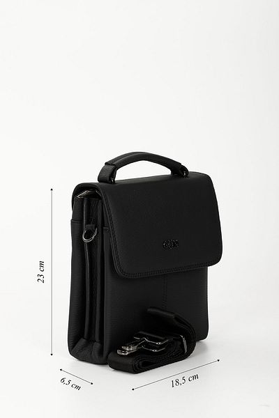 GÖNDERİ(R) BLACK Gön Genuine Leather Medium Size Unisex Shoulder Bag Q3675