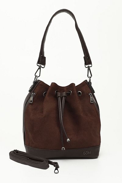 GÖNDERİ(R) Women/Girls Brown Suede Drawstring Shoulder and Backpack