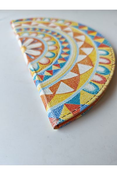 ankara menü Half Moon - Thermo Leather Account Desk Mat - 22 cm Diameter