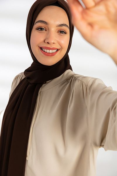 Stella Eşarp Women's Solid Color Thin Chiffon Shawl