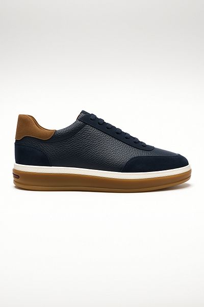 Morven Ανδρικά δερμάτινα παπούτσια Navy Blue Seasonal Casual