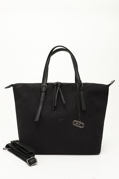 GÖNDERİ(R) Women / Girls Black Suede Long Strap Hand and Shoulder Bag