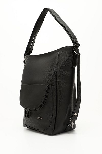 GÖNDERİ(R) Black Large Size Women's Shoulder and Backpack B5555
