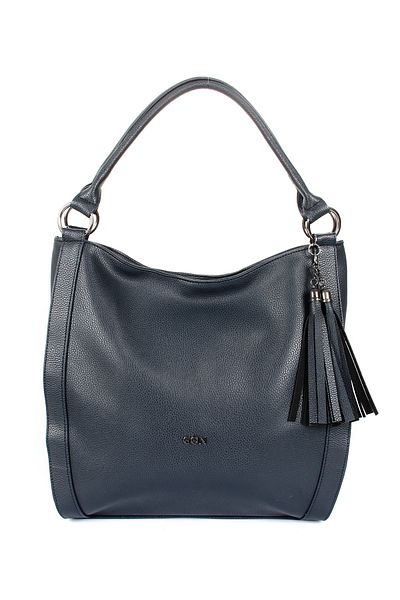 GÖNDERİ(R) Navy Blue Large Size Women's Tasseled Shoulder Bag B5602