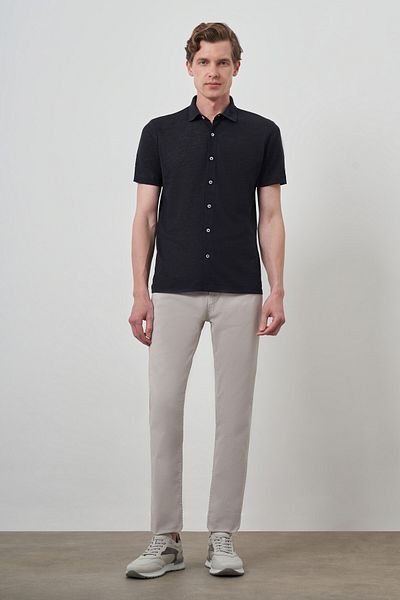 Morven Ανδρικό πουκάμισο με κοντό μανίκι Navy Blue Trending Απακάκι