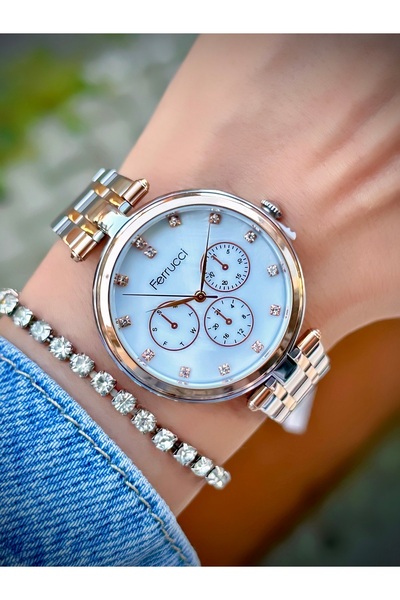 Ferrucci Women's Wristwatch 2 Years Warranty Waterproof Steel Cord Original P...