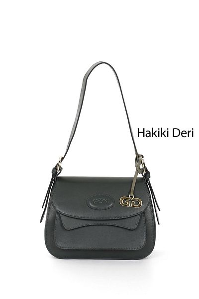 GÖNDERİ(R) Women/Girls Khaki Antique Genuine Leather Hand and Shoulder Bag