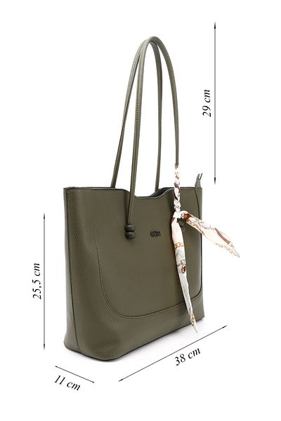 GÖNDERİ(R) Women / Girls Khaki Scarf Puppy Shoulder Bag