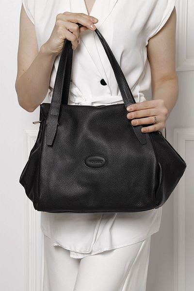 GÖNDERİ(R) BLACK FLOTER Gön Platinum Genuine Leather Large Size Women's Shoulder And Hand Bag B6537