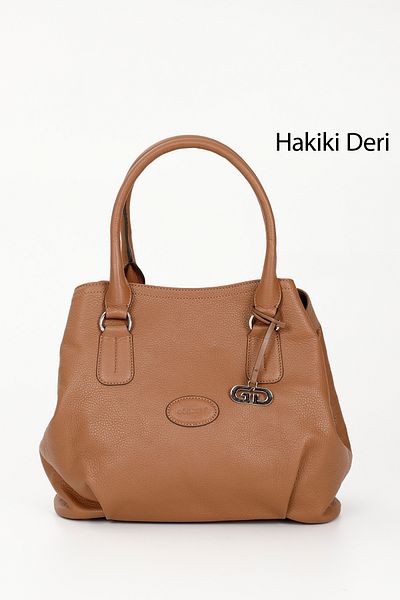 GÖNDERİ(R) TABA FLOTER Gön Platinum Genuine Leather Large Size Women's Shoulder and Hand Bag B8392