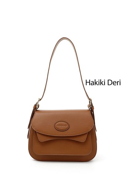 GÖNDERİ(R) Women / Girls Tan Antique Genuine Leather Hand and Shoulder Bag