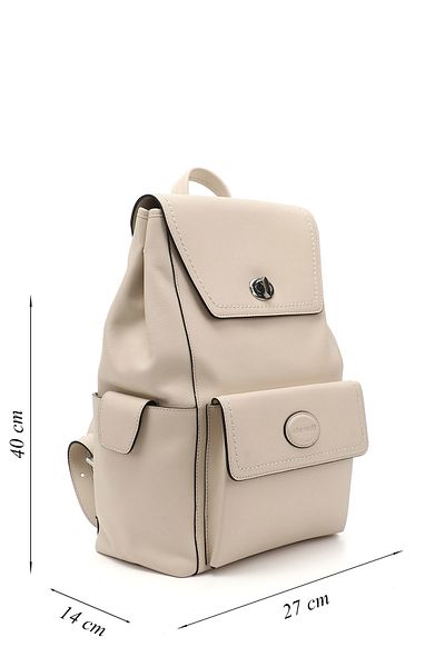GÖNDERİ(R) BEIGE ANTIQUE Gön Platinum Genuine Leather Large Size Women's Backpack B3484