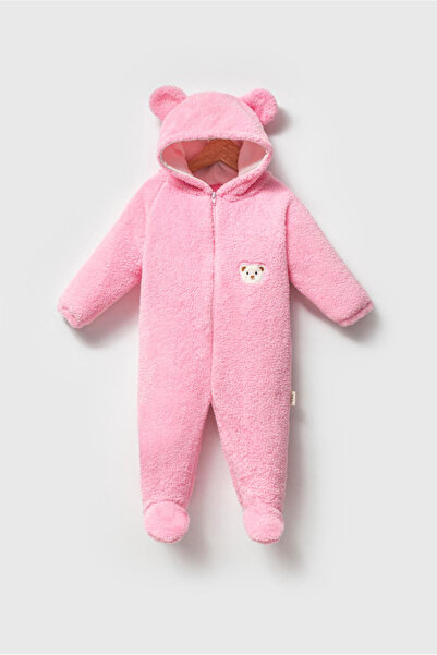 BT Baby Pink Plush Unisex Zippered Winter Baby Sleeping Bag with Booties Welsoft