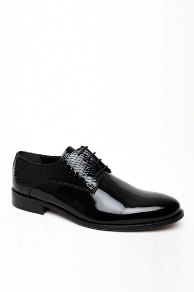 Morven Men's Black Classic Patent Leather Neolit Sole Shoes
