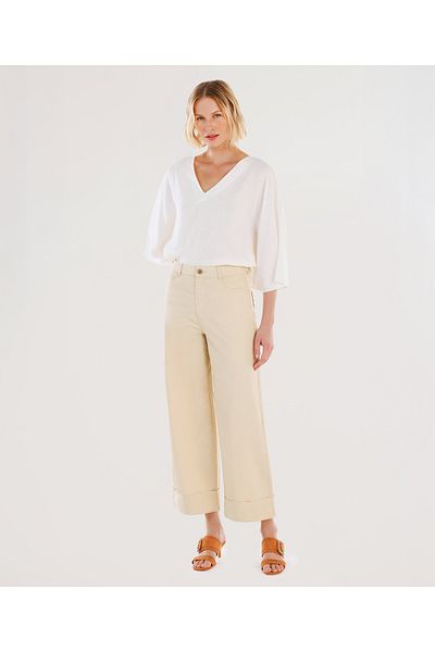 Yargıcı High Waist Wide Leg Trousers with Belt Detail
