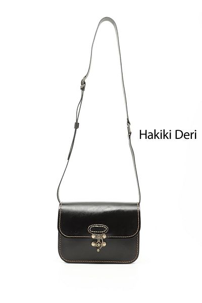 GÖNDERİ(R) Women / Girls Black Vaketa Genuine Leather Shoulder and Messenger Bag