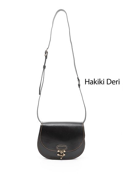 GÖNDERİ(R) Women / Girls Black Vaketa Genuine Leather Shoulder and Messenger Bag