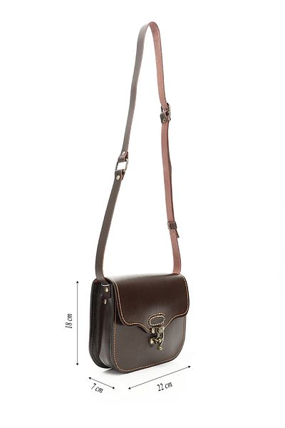 GÖNDERİ(R) Women / Girls Brown Antique Vaketa Genuine Leather Shoulder and Messenger Bag