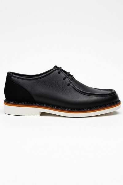 Morven Ανδρικά μαύρα δερμάτινα Smart Casual παπούτσια