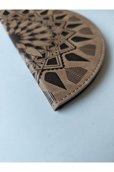 ankara menü Half Moon - Thermo Leather Account Desk Mat - 22 cm Diameter