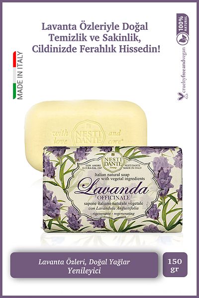 Nesti Dante Lavanda Officinale Solid Soap 150g | Hydrating and Calming |   Lavender
