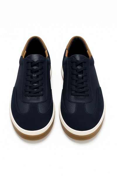 Morven Ανδρικά δερμάτινα παπούτσια Navy Blue Seasonal Casual