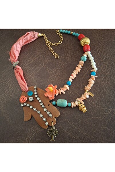 azra takı tasarım El yapımı otantik turuncu ,mavi ve renkli doğaltaşlı sadece...