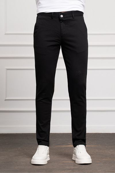 Morven Men's Black Slim Fit Slim Fit Chino Trousers