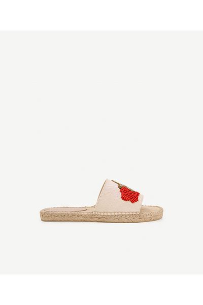 Yargıcı Papuci espadrile brodate cu margele