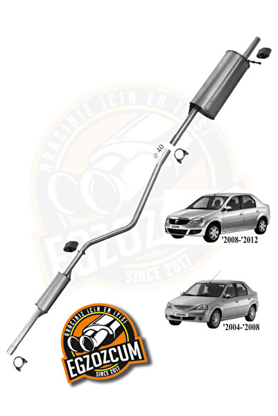 EGZOZCUM Dacia Logan Sd Uyumlu Komple Susturucu Egzoz Takımı Eksoz