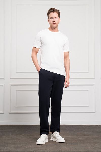 Morven Ανδρικό βαμβακερό μπλουζάκι Ecru Basic Crew Neck Dynamic Fit