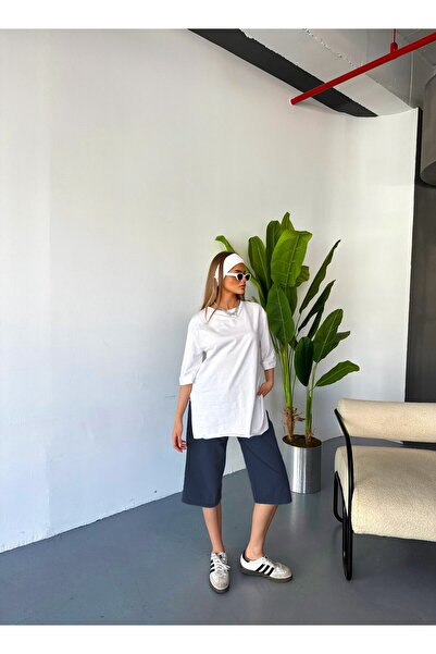 Dechers Γυναικείο λινό ψηλόμεσο μεγάλο μέγεθος 100% βαμβάκι Capri W203