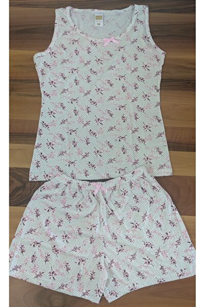 pijamania Women's Combed Cotton Fabric, Floral Pattern, Strap, Shorts Set