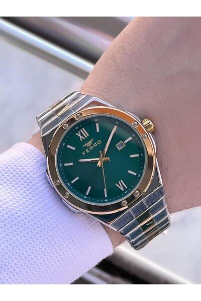 FERRO Çelik Kordon Nişan Ve Damat Saati Olarak ITALIAN DESIGN 3 Atm Erkek Kol Saati EFM40136-A3